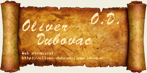 Oliver Dubovac vizit kartica
